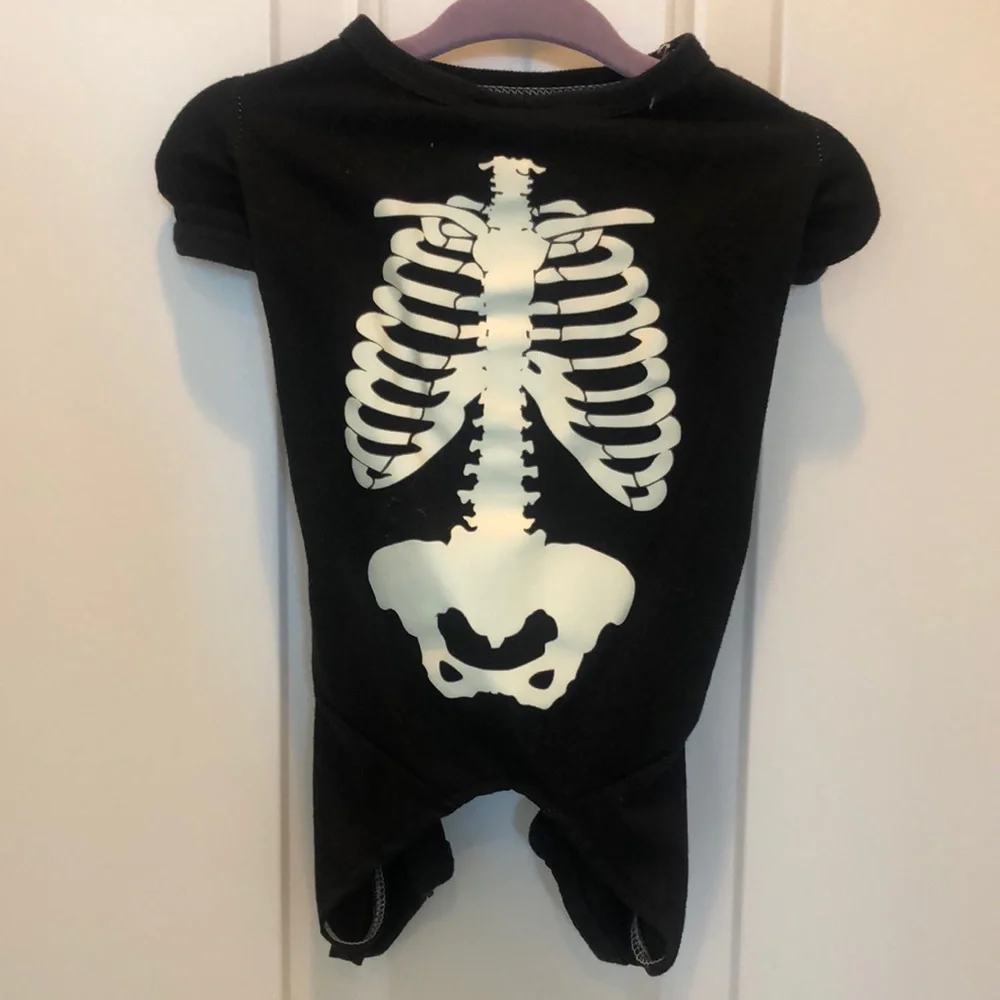 Cat or Dog Halloween Glow In The Dark Skeleton Fun Pajamas Costume